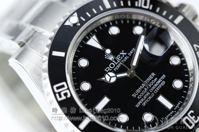 勞力士手錶 Rolex潛艇潛航者系列116610 綠水鬼綠鬼v8版 Rolex自動機械男表 冰藍色超亮夜光 超強防水  hds1382